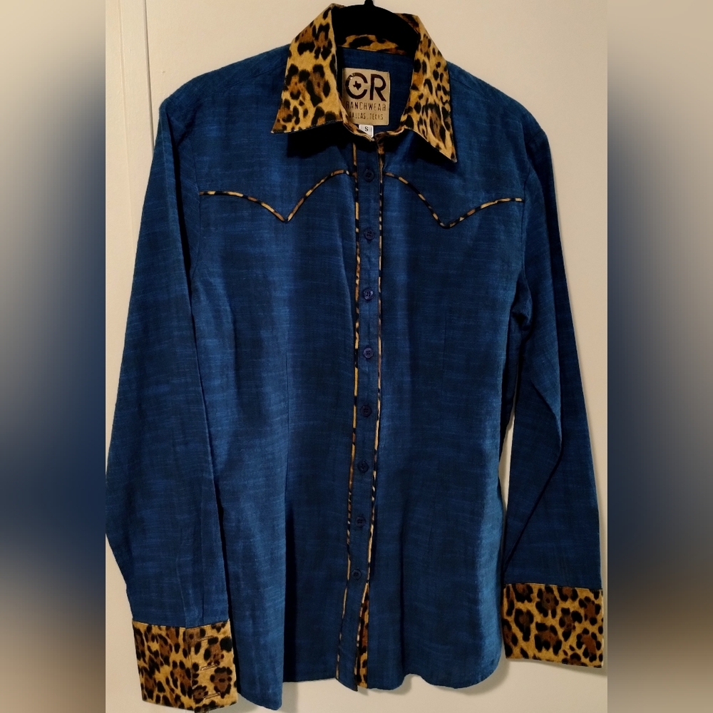 CR Western Pro Wild About Leopard Deep Indigo Small